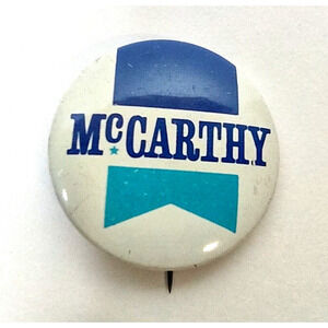 Eugene McCarthy 1968 Presidential Campaign White And Blue Vintage Pinback Button